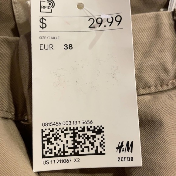 H&M MEN’S SLIM FIT CHINOS BEIGE SIZE 38 - Picture 6 of 6